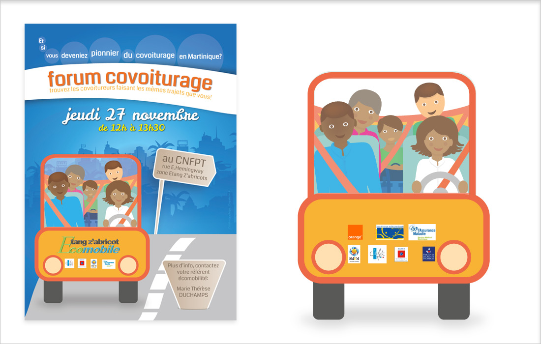 affiche covoiturage Martinique format A3