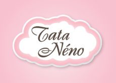 Image du logo rose et marron Tata Néno, marque de biscuits biologiques