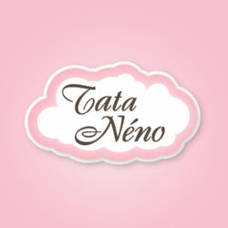 Image du logo rose et marron Tata Néno, marque de biscuits biologiques